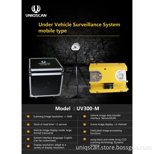 Portable Car Bomb Detector Under Vehicle inspection system